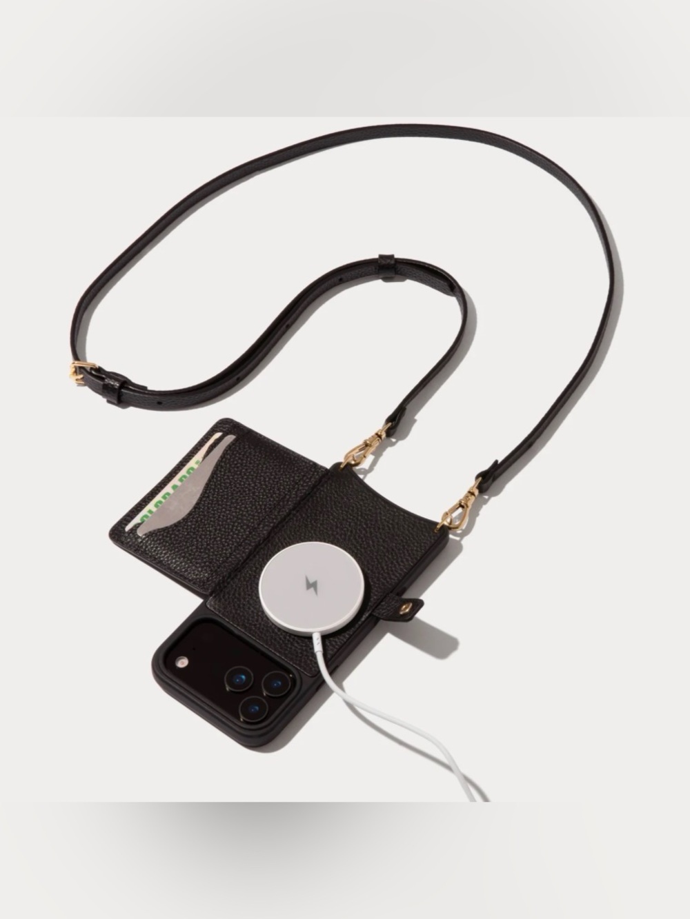 Bandolier Mila MagSafe iPhone 17 Pro Case Black Gold + Strap NEW